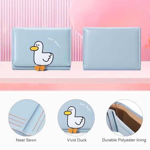 Sunwel Fashion Girls Cute 3D Duck Mini Folding Wallet Tiny Wallet Cash Pocket Card Holder ID Window Purse for Women3