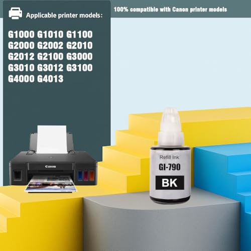 Image of KOSH Refill Ink Compatible for Canon G Series G1000 G1010 G2000 G2002 G2010 G2012 G3000 Printers (1, Black Pack of 1)
