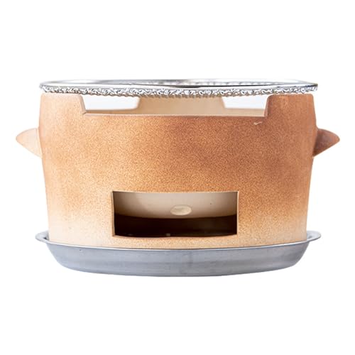 Vintage Clay Charcoal Oven for 25 People Outdoor BBQ Grill with Stainless Steel Tray Perfect for Garden Camping and Backyard Gatherings