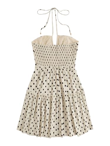 Image of Floerns Women's Floral Sleeveless Halter Dress Milkmaid Flare Hem Boho Mini Dress