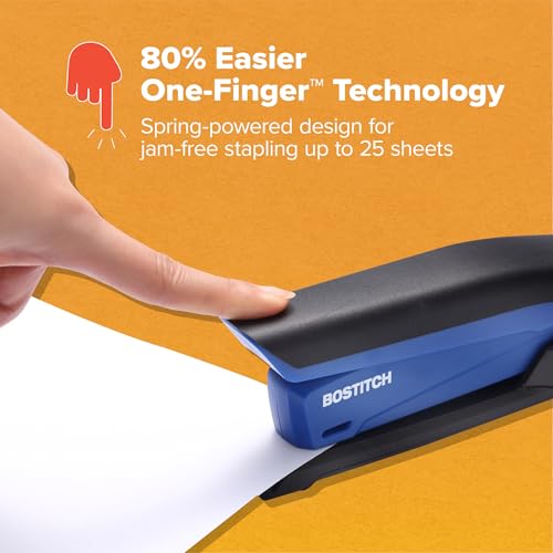 Agrafeuse de bureau compacte 20 feuilles et petite agrafeuse transparente bleue - 3