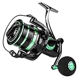 RUNCL Mulinelli da pesca da spinning – Mulinello da pesca a lunga distanza, ad alta capacità, massima resistenza fino a 24 kg, rapporto di trasmissione 4,8:1 – mulinello da lancio durevole per la