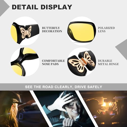 Image of HAOLOTA Night Vision Glasses for Driving Anti Glare, Polarized Nighttime Safety Glasses for Women Men UV400 Protection