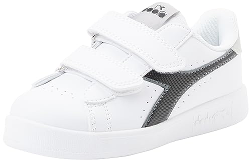 Diadora Game P Ps, Scarpe da ginnastica Unisex - Bambini e ragazzi, White Black Ultimate Gray, 30 EU