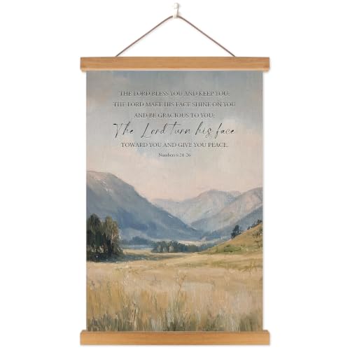 KAIRNE The Lord Bless You Wall Art,Vintage Bible Verse Landscape Wall Decor