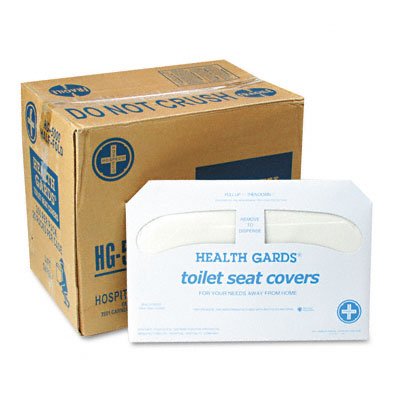 Health Gards Toilet Seat Covers, White, 250 Covers per Pack, 20 Packs/Carton