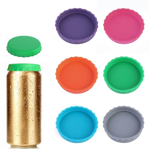 Eupneicu 6 Tapas De Silicona Para Latas De Bebidas, Latas De Silicona A Prueba De Polvo Tapas, Reutilizables Tapa Para Latas De Refresco, Para Tazas De Café/Agua/Té/Bebidas