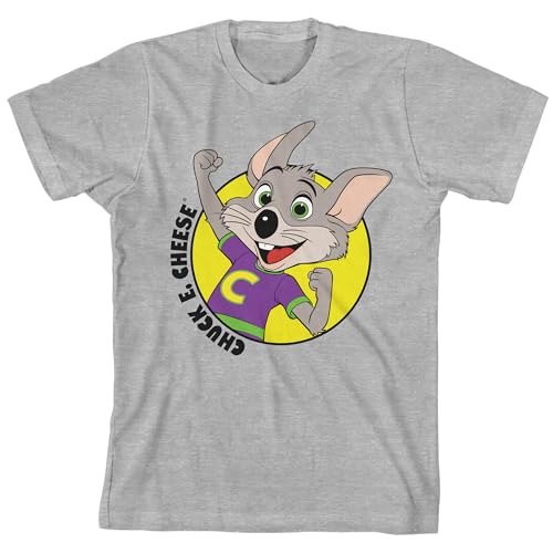 Chuck E. Cheese Happy Chuck Crew Neck Short Sleeve Athletic Heather Boy's T-Shirt