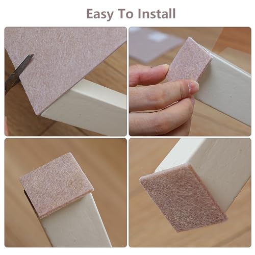 Yelanon Felt Furniture Pads -278 Pcs Furniture Pads Self Adhesive, Felt Chair Pads, Anti Scratch Floor Protectors for Furniture Feet Chair Legs, Furniture Felt Pads for Hardwoods Floors, Beige - Image 6