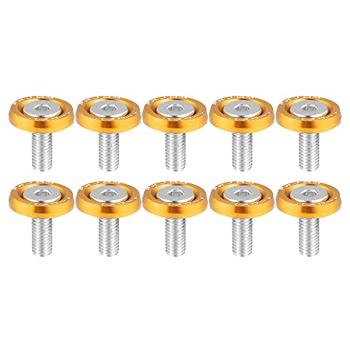 X AUTOHAUX 10pcs Fender Washer Bumper Washer M6 Bolts Engine Bay Dress Yellow