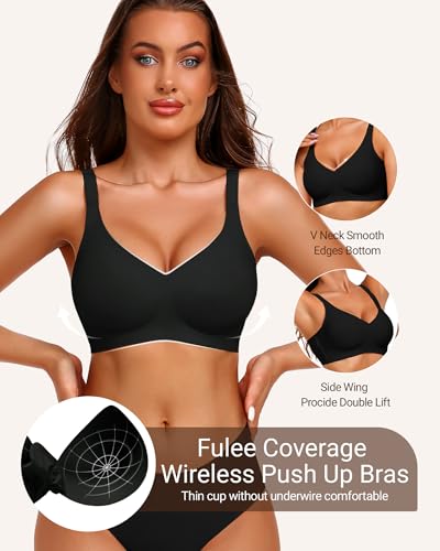 Image of Gailife Smooth Wireless Jelly Bras for Women No Underwire Seamless Push Up Bra Full Coverage Soft Suppor Tshirt Bralettes