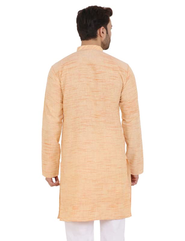 Image of LatestPlus Men's Solid Cotton Blend Ethnic Wear Regular Full Sleeve Kurta