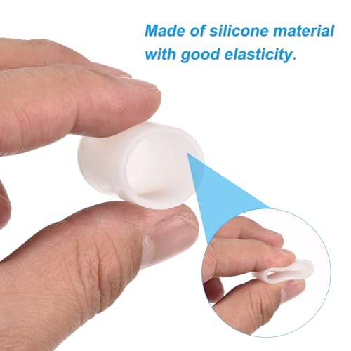 Image of uxcell 18Pcs Silicone End Caps, 17mm(21 /32 inch) ID 29mm(1-1 /8 inch) Height Round Rubber Elastic Screw Thread Protectors Soft Flexible Screw Bolt Covers Caps for Metal Tube Rod Bolt, Clear
