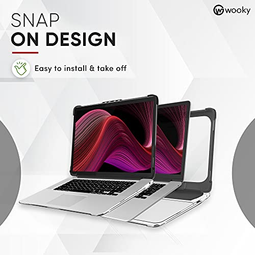 Image of WOOKY MacBook Air M1 13.3 inch Shockproof 360 Degree PC + TPU Protection Plastic Hard Shell Flip Cover Case for MacBook Air A1932 A2179 A2337 (13.3 inch) - Black Clear
