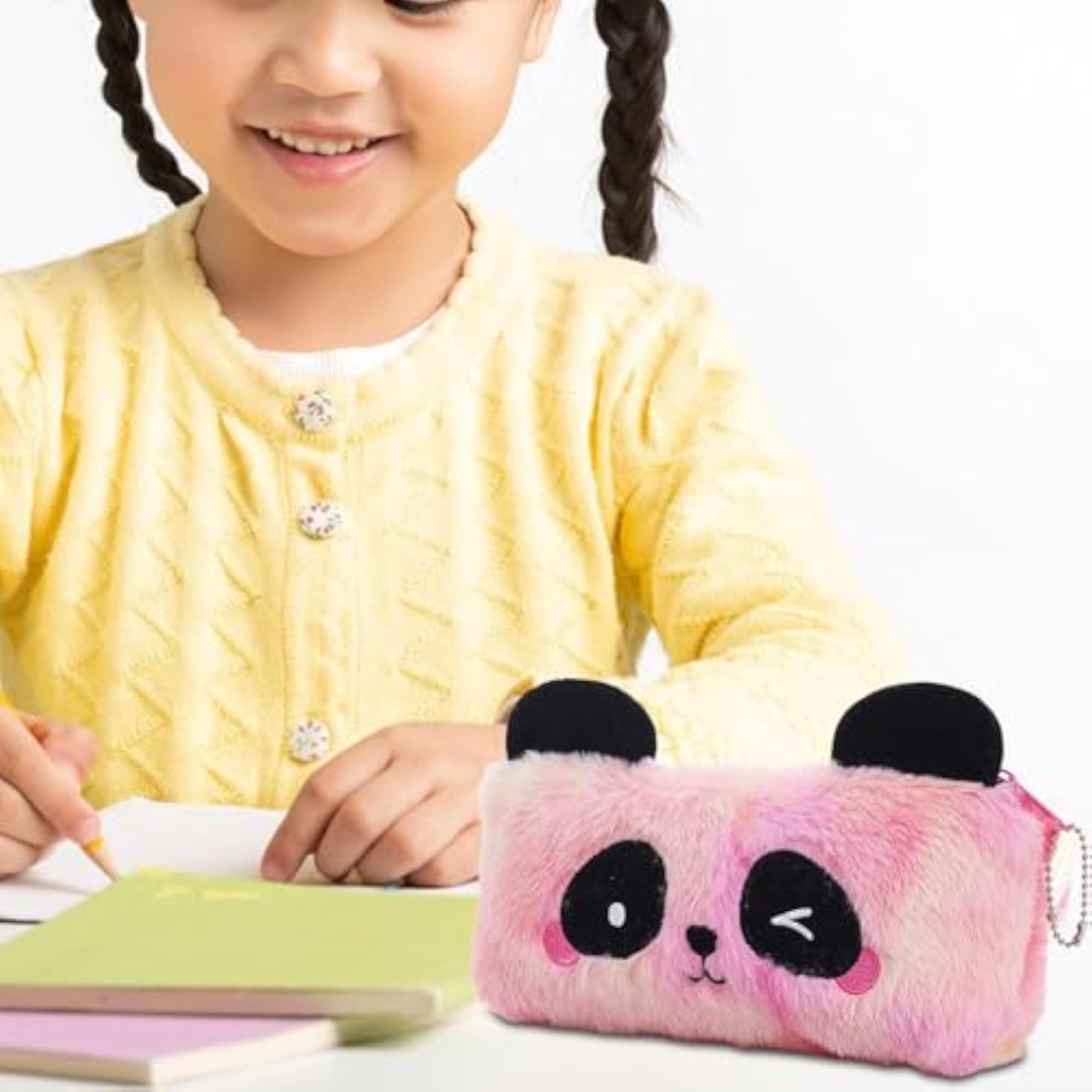 2x Plush Pencil Case Novelty Lightweight Bag for Kids