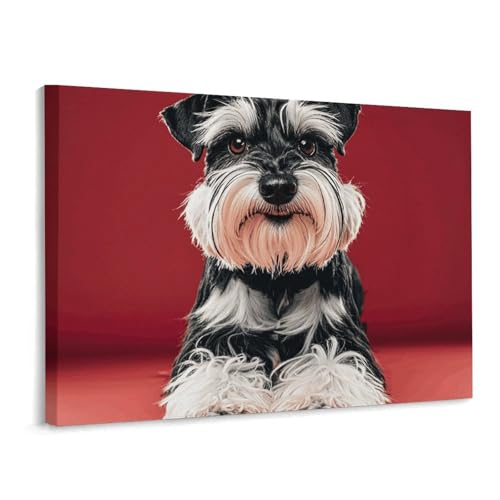 Toile de Noël schnauzer : l'esprit de famille au cœur de votre maison