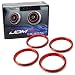 iJDMTOY 4pc Sports Red Aluminum Air Conditioner Vent/Opening Decoration Cover Trims Compatible With 2015-up Audi A3 S3 RS3