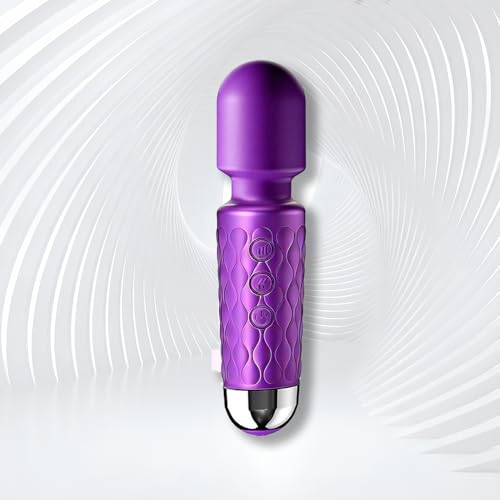 QZTDDTQ Mini Portable Cordless Massager- Handheld Back Massager-Massage Tools for Relieving Neck and Shoulder Pain Whisper Quiet- Waterproof 8-speeds & 20-Modes Multi-Settings Available (Purple)