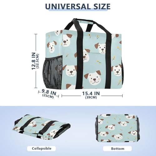 STAYTOP Cute Cartoon Puppy Large Beach Bags for Women & Men,Waterproof Sandproof Beach Tote Swim Pool Bag for Pool Gym Grocery Travel2