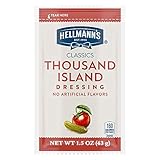 Hellmann's Classics Thousand Island Salad Dressing Portion Control Sachets Gluten Free, No Artificial Flavors, added MSG or High Fructose Corn Syrup, Colors from Natural Sources, 1.5 oz, Pack of 102