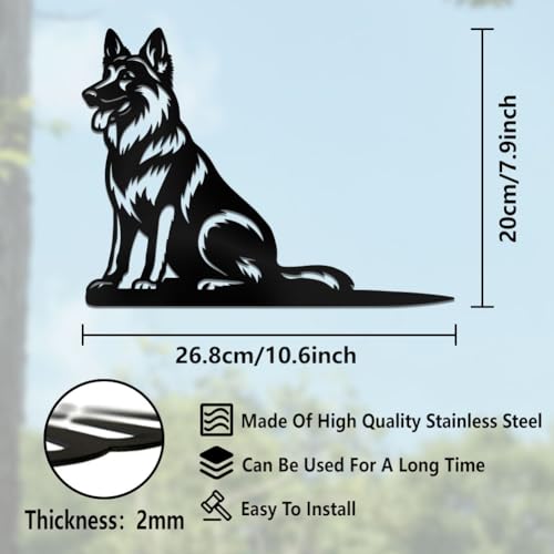 WADORN German Shepherd Metal Yard Art Decor - Image 2