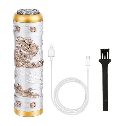 Maquinilla De Afeitar Eléctrica: Afeitadora Golden Dragon, Herramienta De Corte Eléctrica Compacta, Máquina De Cuidado Personal De Calidad, Artesanía Elegante | Práctico Compañero De Cuidado F
