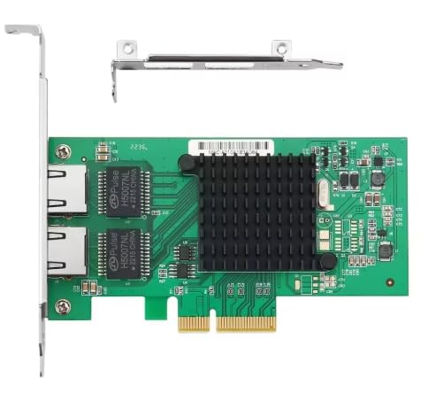 Adaptateur de Serveur Gigabit PCIE pour Intel I350-T2 - I350AM2 Chip, Dual RJ45 Ports, 1Gbit PCI Express Ethernet LAN Card, 10/100/1000Mbps NIC pour Windows Server, Win8, 10, XP and Linux