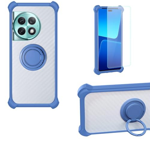 jioeuinly Case Compatible for Oneplus Ace 2 Pro Phone Case Cover PC backplane + Silicone Soft Frame Cover [360 Metal Ring, Magnetic Car Mount] CSKB-LAN