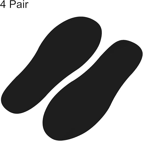 Miniatura 3 de PATIKIL Adhesivo de huellas de 6 x 2 pulgadas, 4 pares de PVC para suelo de zapatos pequeños para decoración de clase, guía de escaleras, color negro
