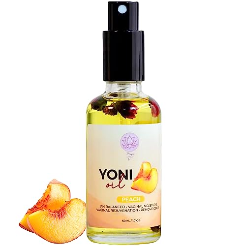 Image of Magic V Yoni Oil Spray for Women - Organic Feminine Care Vaginal Moisturizer, pH Balance & Odor Control, Soothes Ingrown Hair & Razor Bumps - Peach Scent