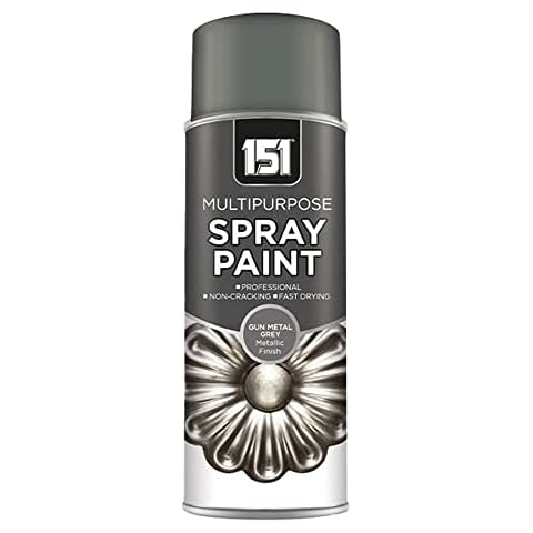 151 Multipurpose Gun Metal Grey METALLIC Spray Paint | Multi-Surface | Premium Finish | for Metal, Wood, Glass etc - 400ml (Pack of 1) Cover