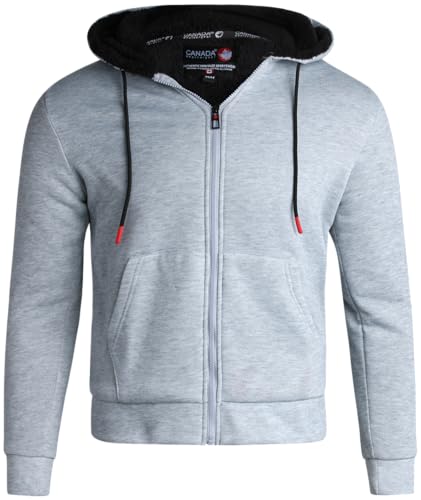 CANADA WEATHER GEAR Men's Hoodie - Casual Sherpa Lined Fleece Full Zip Up Hoodie Sweatshirt - Cozy Hoodies for Men (M-XXL)