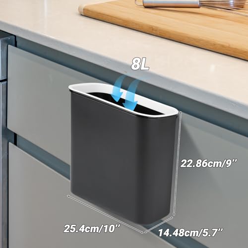onlyfire Mülleimer Hängend, 8L Magnetischer Abfalleimer für Gasgrill BBQ/Küche/Schrank, Grill-Zubehör, Multifunktional Hängende Abfallsammler, Wandmontierter Komposteimer, Schwarz – Bild 3