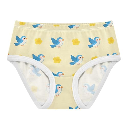 Cute Bird Flowers Floral Yellow Toddler Girls's Underwear 2T 2302241