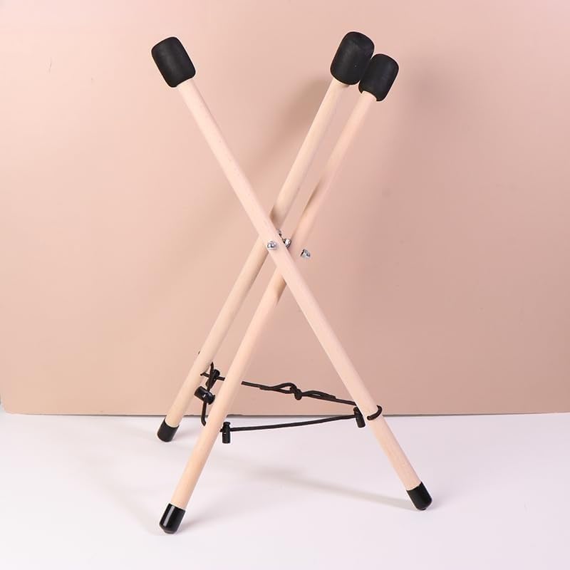 Drum Stand Adjustable Solid Wood Triangle Base for Snare Drum Steel Tongue Drum 10–15 Inch, Stable Support Structure-Non Slip Pad | Practice Performance Setup
