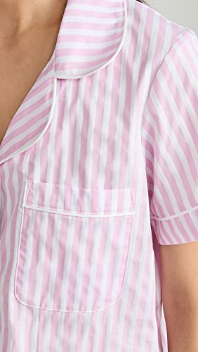 Image of Bed Head PJs Women's Short Sleeve Woven Cotton Sateen Shorty Pajama Set - Organic, Soft, Lightweight, Classic Fit Sleepwear