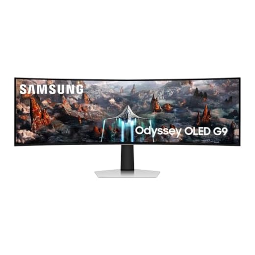 Samsung Odyssey OLED G93SC Curved Gaming Monitor, 49 Zoll, OLED-Panel, 5.120 x 1.440 Pixel, Freesync Premium Pro, Bildwiederholrate 240 Hz, Reaktionszeit 0,03 ms (G/G), Bildschirmkrümmung 1.800R
