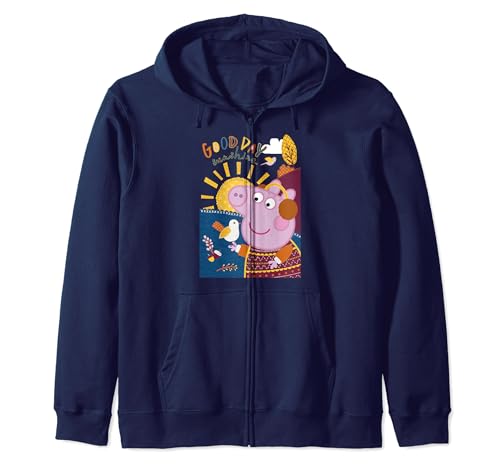 Sweat Peppa Pig zippé à capuche imprimé nature coloré pour enfant au quotidien