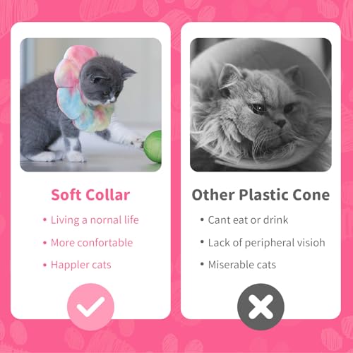 Image of Dog Cat Surgical Recovery Cone Dog Protective Collar, Pet Recovery E-Collar Soft Neck Cone to Stop Licking Wound for Cats & Kittens Small Dog After Surgery