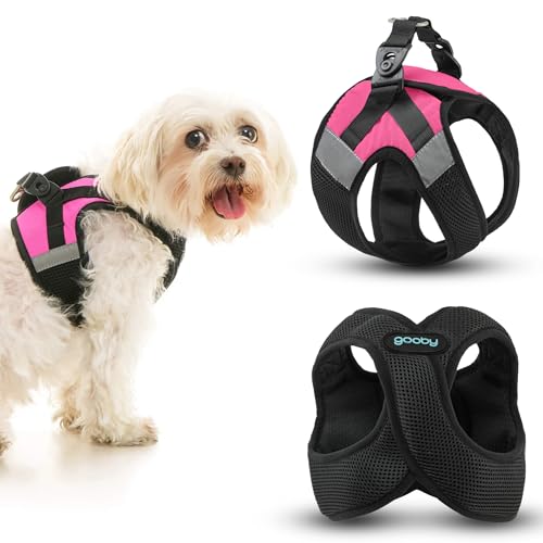 Image of Gooby Soft Mesh X Step in Dog Harness - Pink, Large