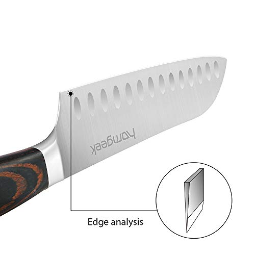 Homgeek Kitchen Chef’s Knife Set 8inch, 2 Piece Ultra Sharp Cutting Knife 8 inch Chef Knife & 7 inch Santoku Knife, German High Carbon Stainless Steel Knives with Ergonomic Handle for Home Restaurant