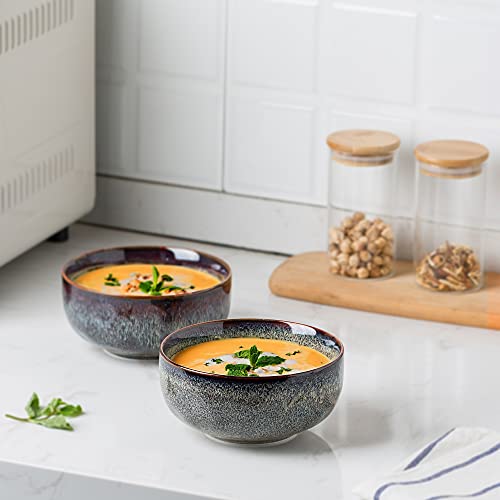 22 Ounce Serving Bowls Set - Ceramic Bowl Set of 2-5.75 inch for Salad, Soup,Cereal Bowls for Kitchen