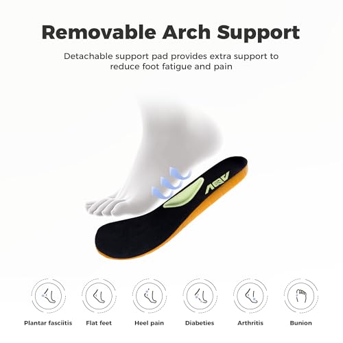 JARLIF Womens Wide Toe Box Shoes Arch Support Walking Sneakers Width Orthotic Tennis Shoes for Plantar Fasciitis Pain Relief US 6-113