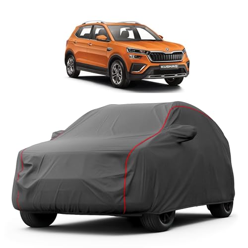 Image of Heavy-Duty Car Cover for Compatible with Skoda Kushaq (2021 to 2025 All Models) Deluxe Car Protection Cover - Waterproof & UV-Resistant All-Season Exterior Protection