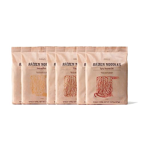 Image of Public Goods Ramen Noodles | Brothless Vegan & Vegetarian Instant Ramen | Healthy, High Protein Asian Noodle | Preservative Free | No Added MSG | Original, Sesame Paste & Spicy Sesame Oil (30 Pack)