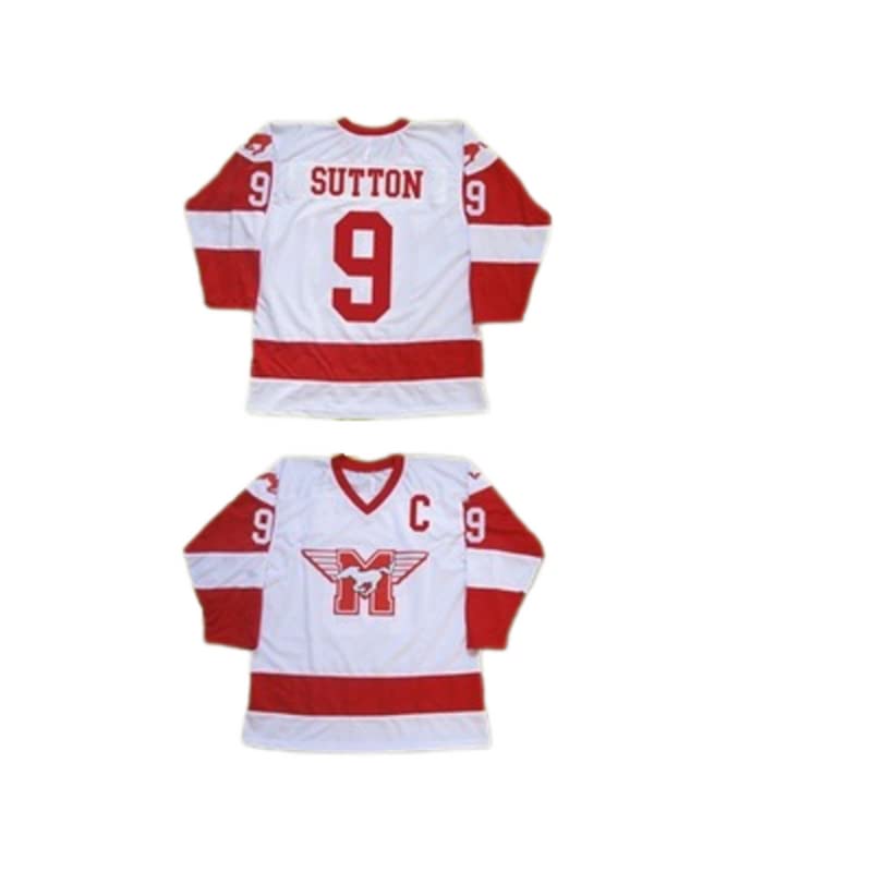 Derek Sutton Hamilton Mustangs Hockey Sewn Jersey Movie P Swayze White
