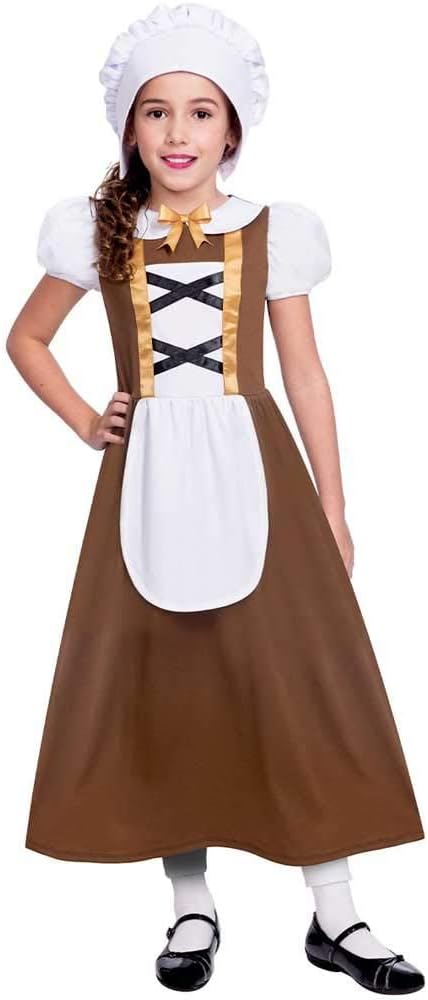 amscan Childs Girls Tudor Maid World Book Day Week Fancy Dress Costume