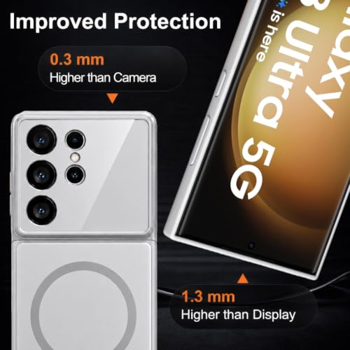 Image of SHINESTAR Samsung Galaxy S23 Ultra 5G Case - Premium Shockproof Protective Cover, Wireless Charging Compatible, Slim & Durable Luxury Back Cover with Camera Protection (Silver)
