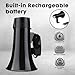 UZOCHI 20 Watt Rechargeable Megaphone Bullhorn Speaker, Siren and 240s Recording, Portable Mega Phone with Power Display and Strap (Black)