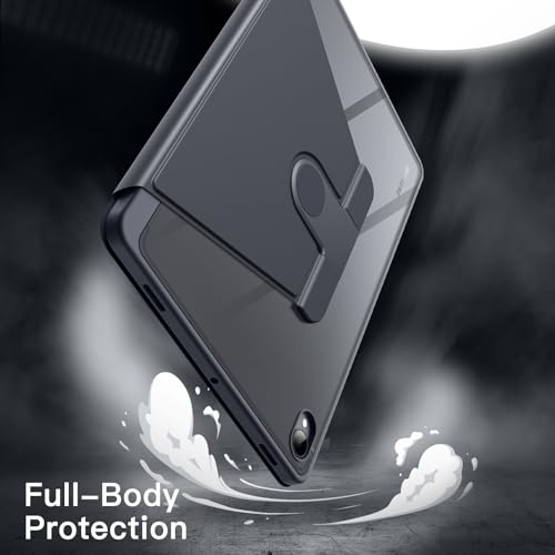 Image of JETech 360 Rotating Case for Samsung Galaxy Tab S11, Grey | Multi-Angle Stand Cover, Clear Back Design, Auto Wake /Sleep, S Pen Holder, Full Protection